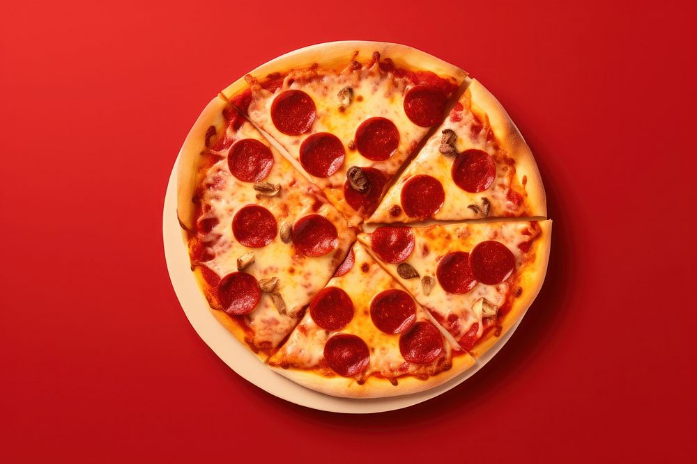 Pizza food red pepperoni. AI generated Image by rawpixel.