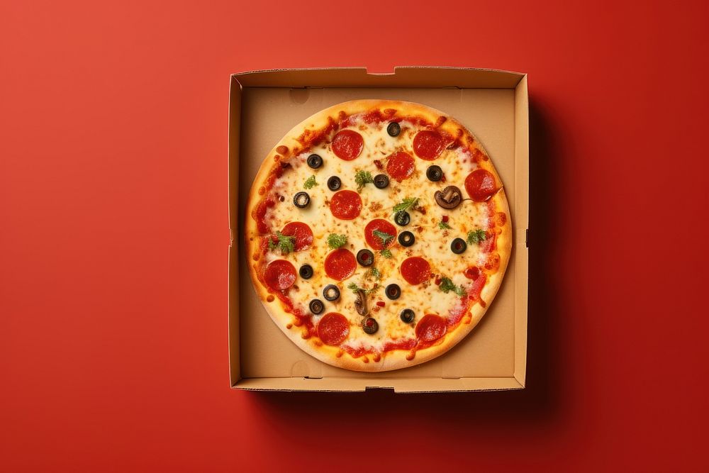 Delicious pizza box food mozzarella pepperoni. AI generated Image by rawpixel.