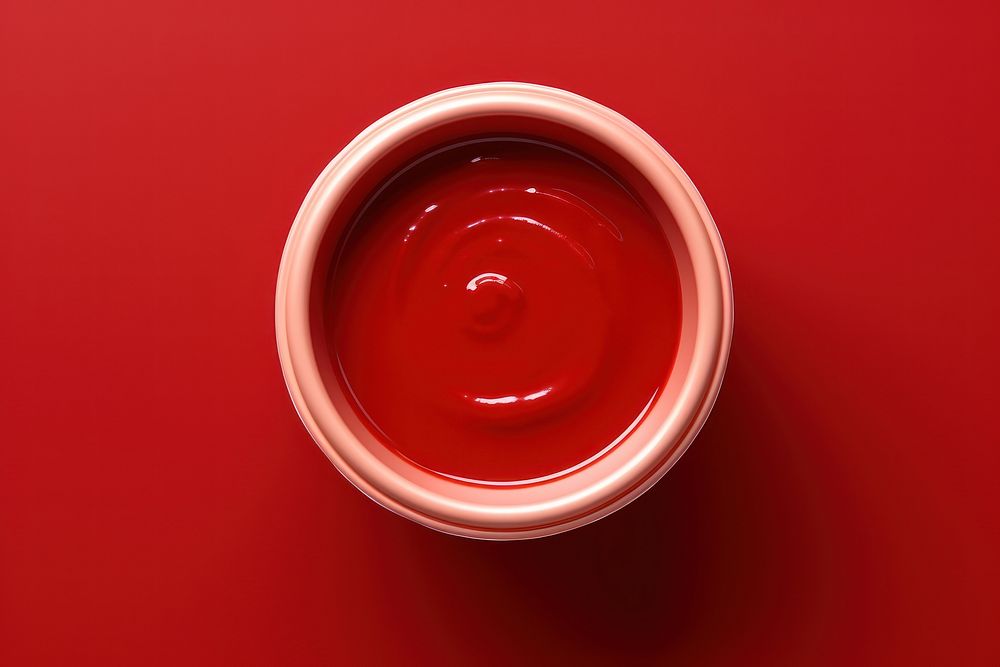 Dipping Sauce cup Packaging red red background refreshment. AI generated Image by rawpixel.