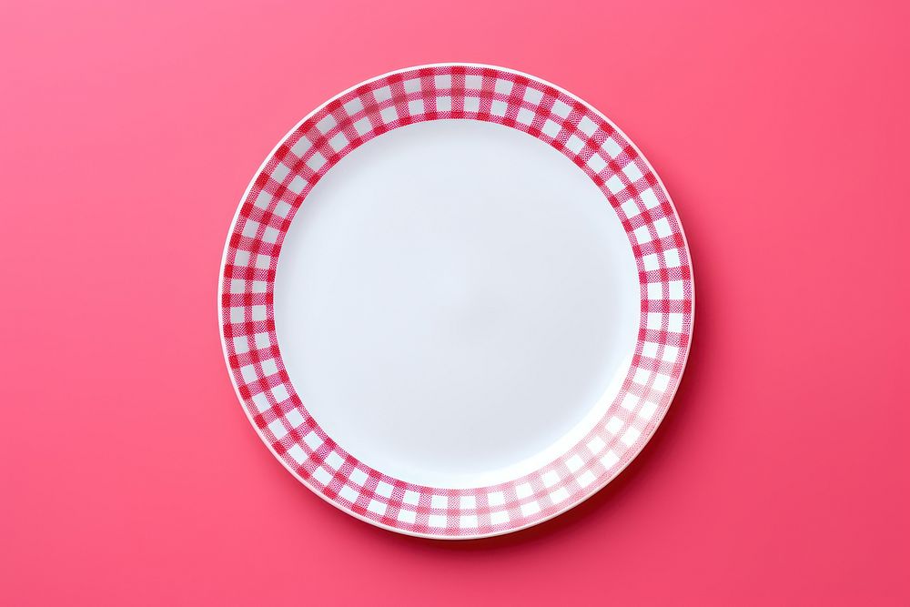Empty a plate pattern food tablecloth. AI generated Image by rawpixel.