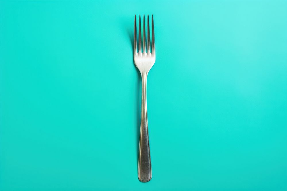 Fork silverware tableware turquoise. AI generated Image by rawpixel.