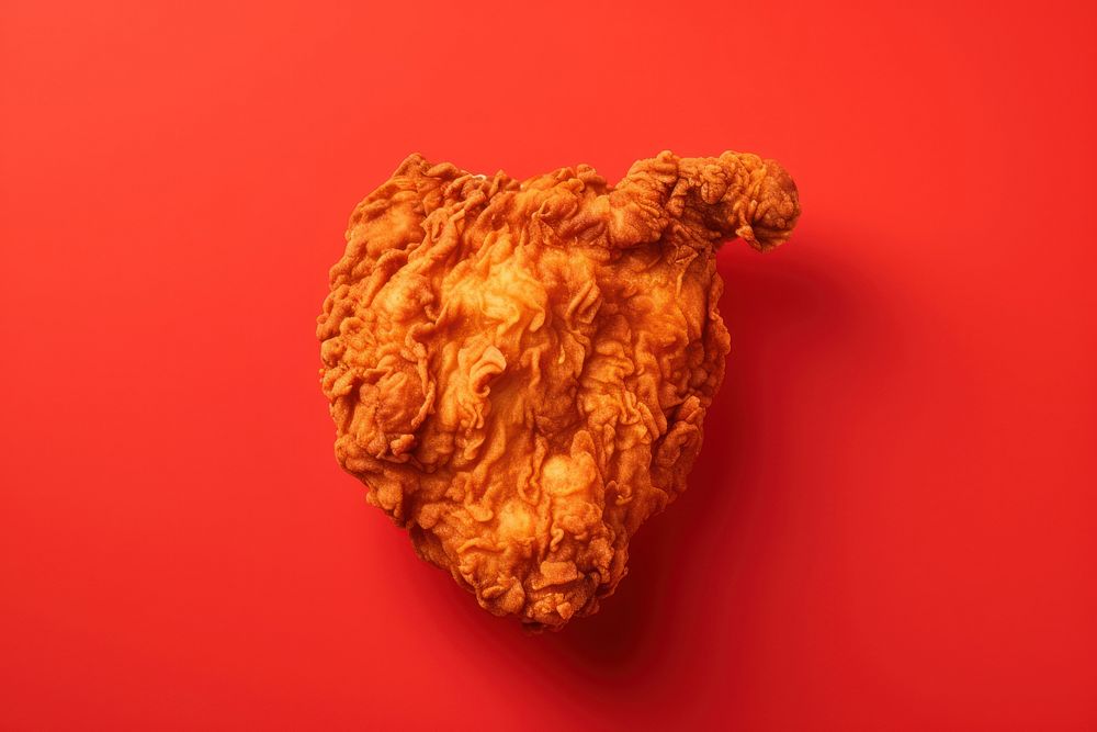 Fried chicken red red background freshness. AI generated Image by rawpixel.