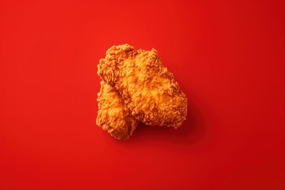 Fried chicken food red red background. AI generated Image by rawpixel.