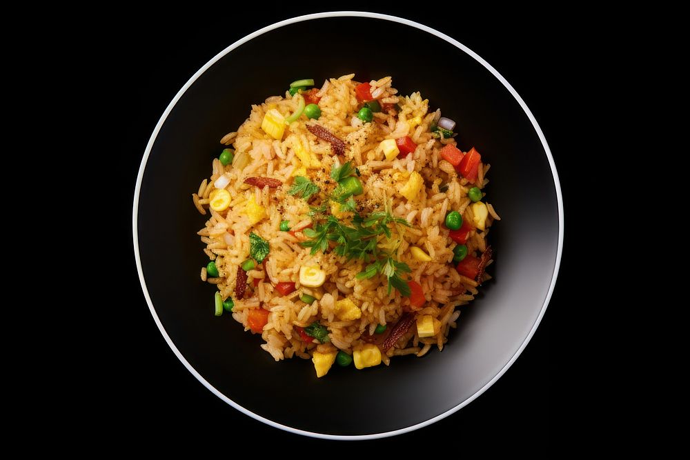 Fried rice plate food vegetable. AI generated Image by rawpixel.