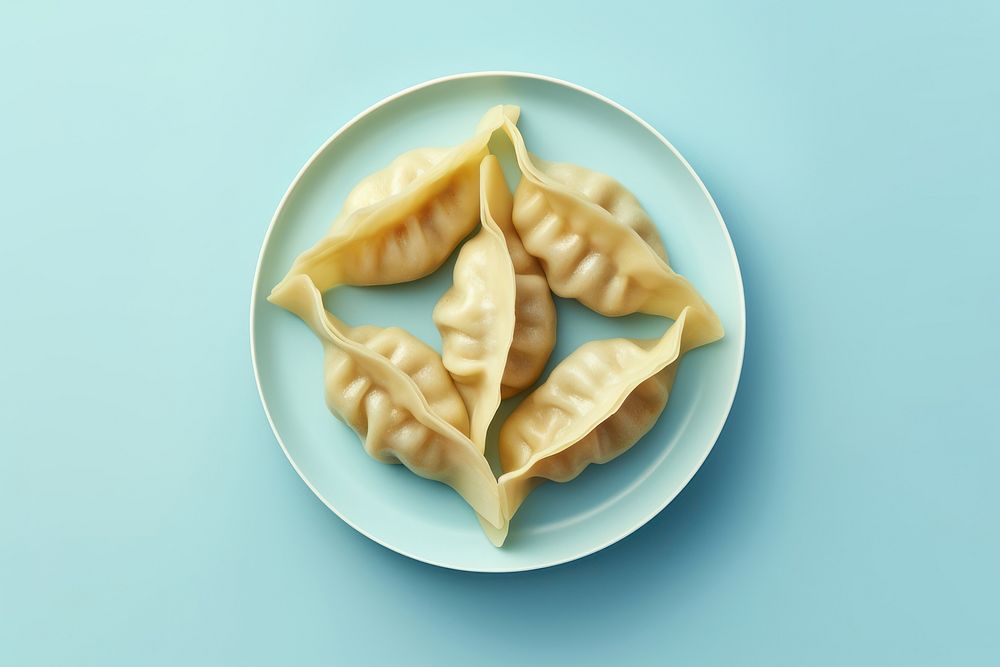 Gyoza dumpling plate food. AI generated Image by rawpixel.