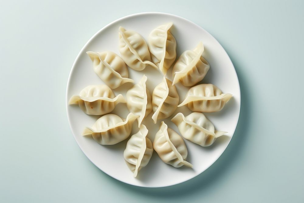 Gyoza dumpling pasta plate. AI generated Image by rawpixel.