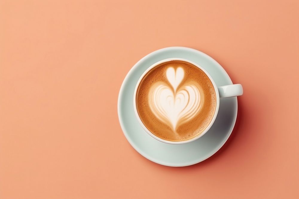 Latte art coffee drink cup. AI generated Image by rawpixel.