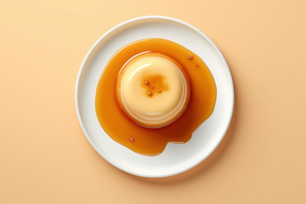 Pudding plate food refreshment. AI generated Image by rawpixel.