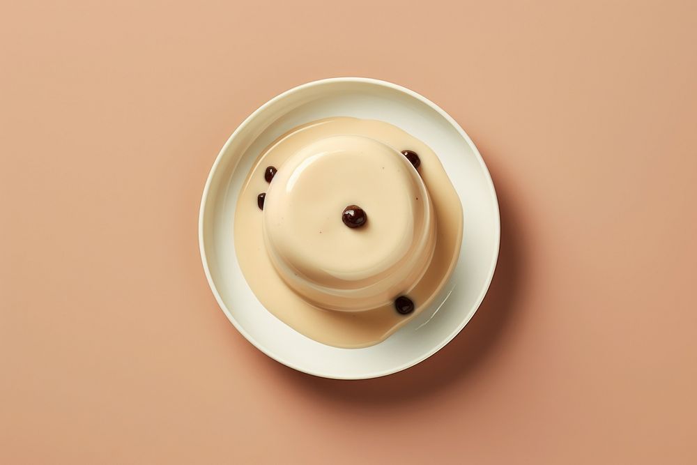 Pudding plate tableware porcelain. AI generated Image by rawpixel.