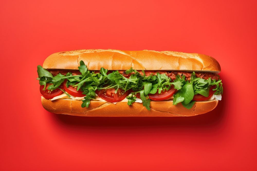 Sandwich vegetable ketchup food. AI generated Image by rawpixel.