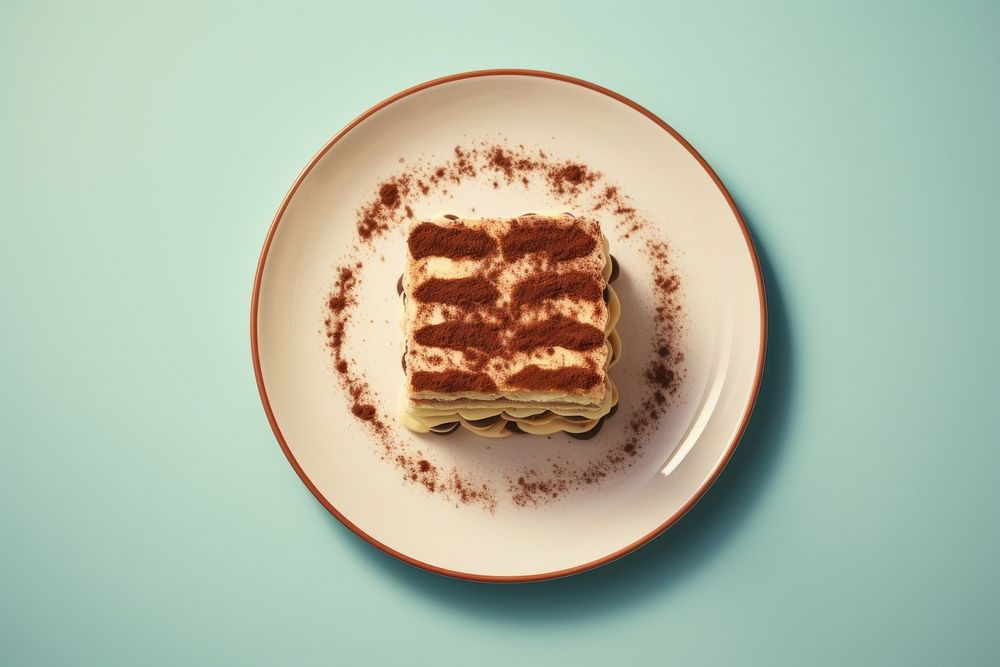 Tiramisu tiramisu dessert plate. AI generated Image by rawpixel.