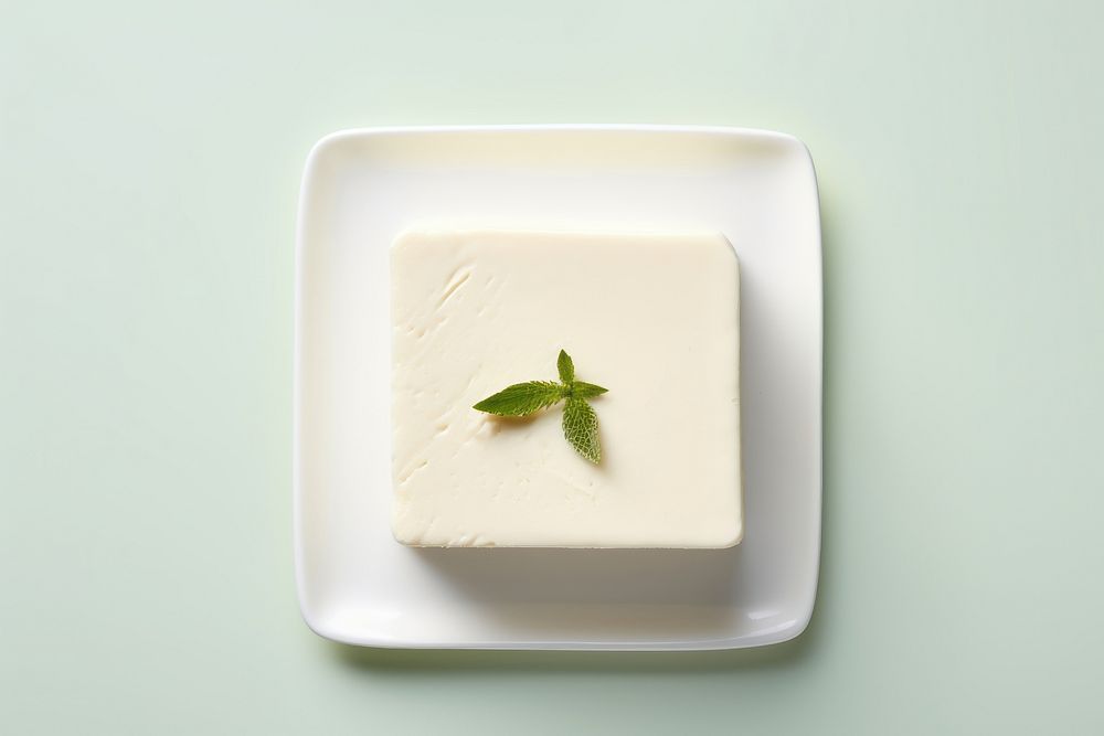 Tofu plate food semifreddo. AI generated Image by rawpixel.