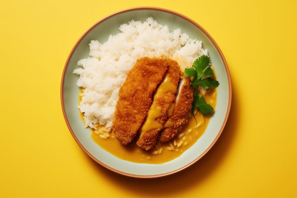 Tonkatsu Curry and rice tonkatsu yellow curry. AI generated Image by rawpixel.