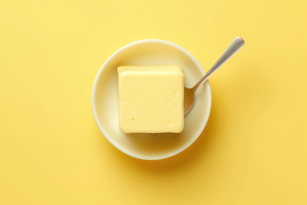 Yellow tofu spoon food refreshment. AI generated Image by rawpixel.