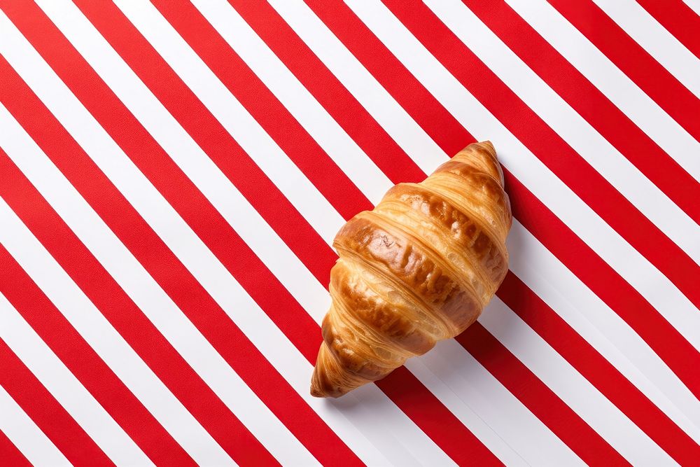 French croissant striped pattern bread. AI generated Image by rawpixel.