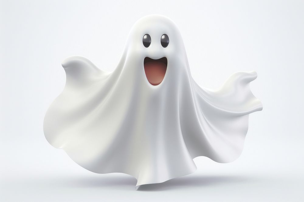 Ghost 3d cartoon white representation celebration. AI generated Image by rawpixel.