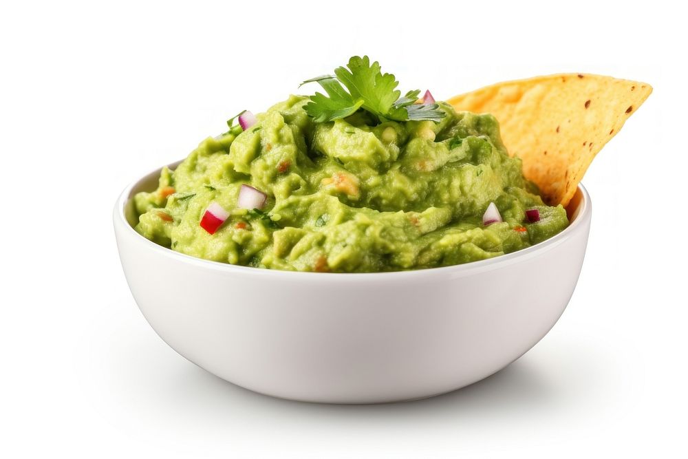 Guacamole food white background vegetable. AI generated Image by rawpixel.