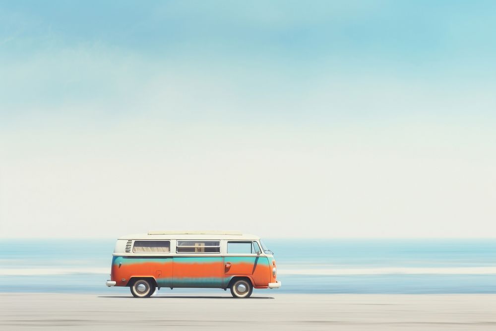 Beach vehicle journey travel. AI generated Image by rawpixel.