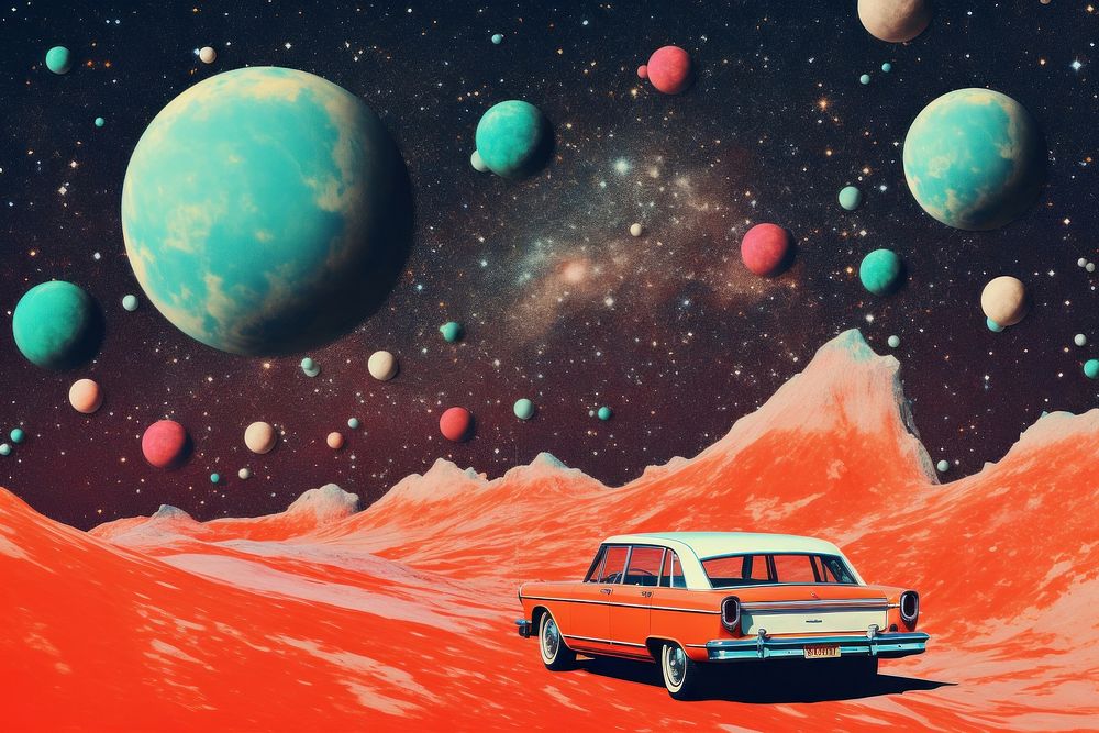 Car ride space astronomy universe | Free Photo Illustration - rawpixel