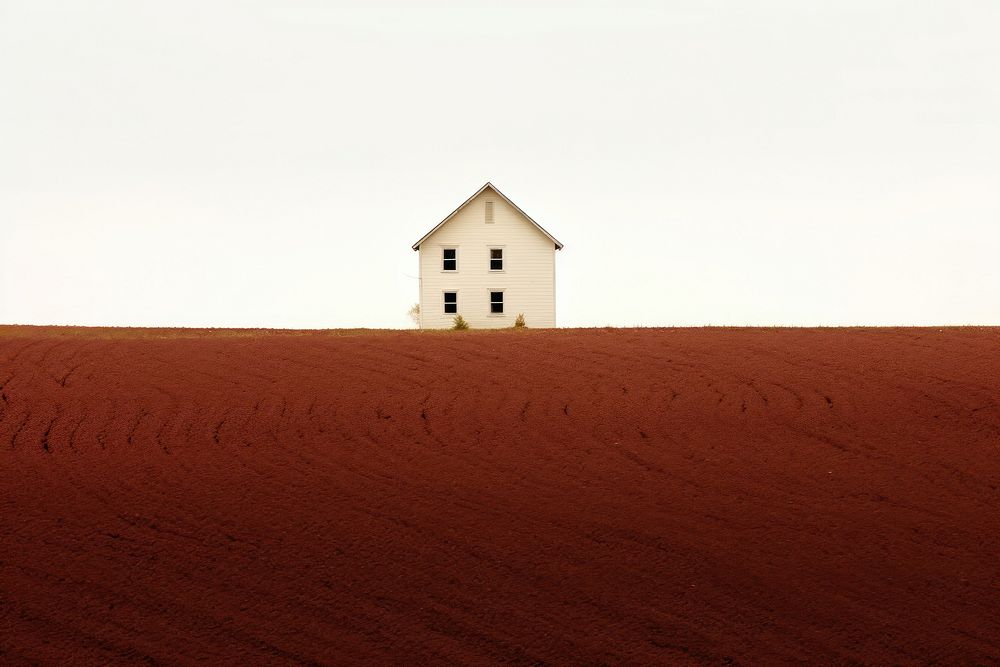 Farm on countryside architecture landscape outdoors. 