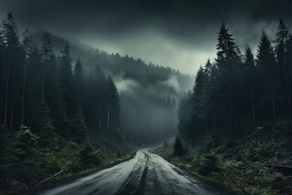 Mountain roads nature landscape outdoors. AI generated Image by rawpixel.