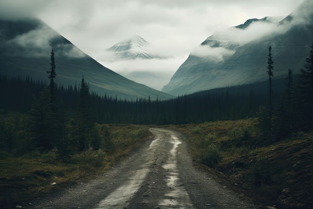 Mountain roads nature wilderness landscape. AI generated Image by rawpixel.