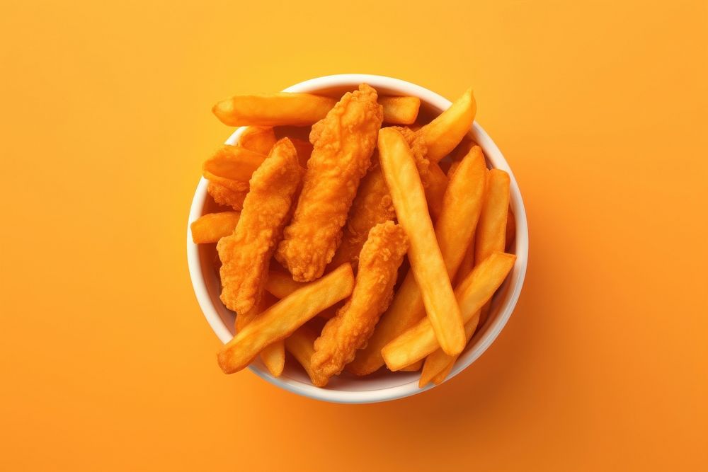 Crispy chicken fries food condiment freshness. AI generated Image by rawpixel.