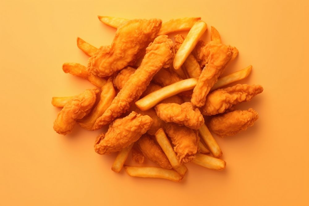 Crispy chicken fries food condiment freshness. AI generated Image by rawpixel.