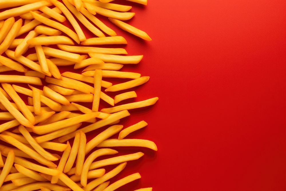 French fries backgrounds food red. AI generated Image by rawpixel.