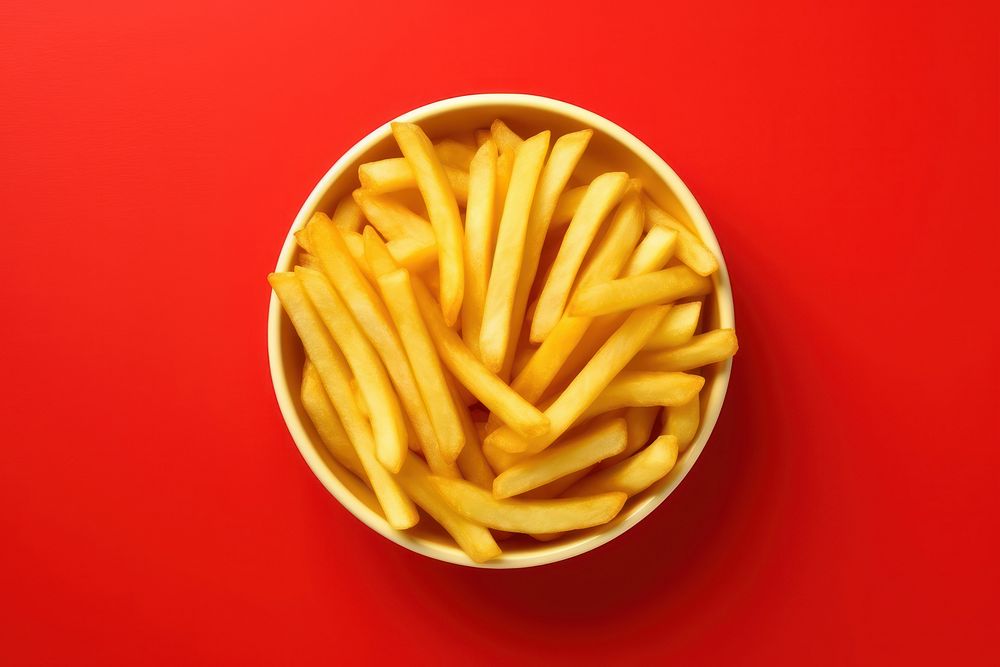 French fries food bowl red. AI generated Image by rawpixel.