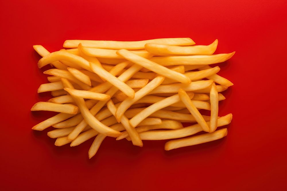 French fries ketchup food red. AI generated Image by rawpixel.