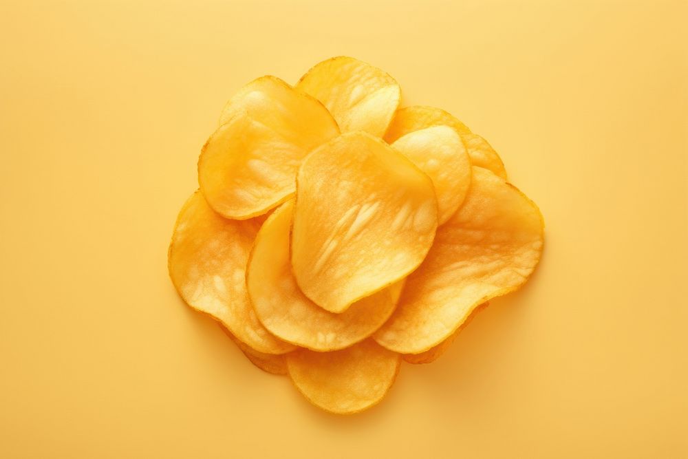 Potato chip yellow plant orange background. AI generated Image by rawpixel.