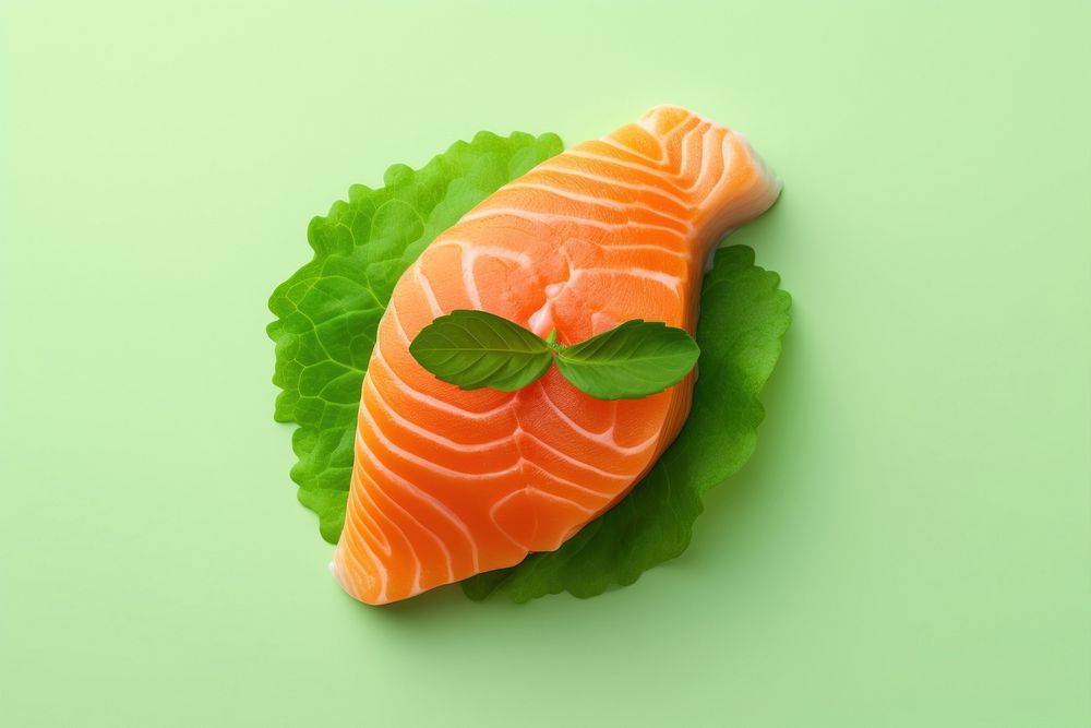 Salmon sashimi fruit green food. AI generated Image by rawpixel.