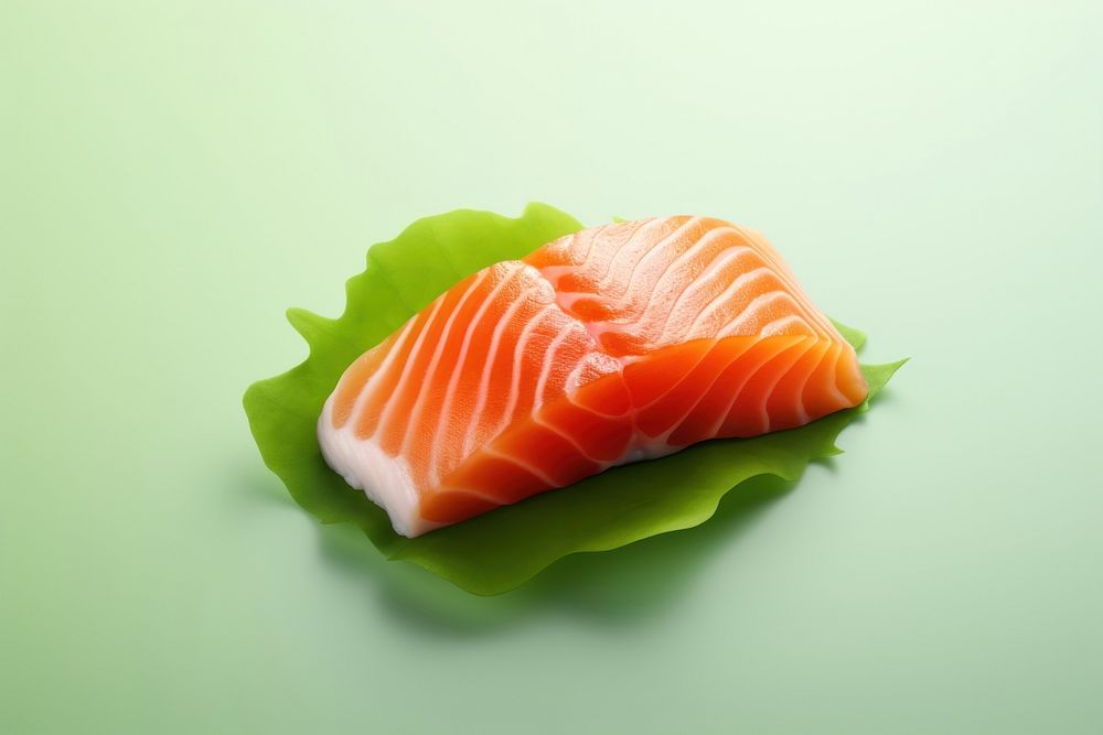 Salmon sashimi seafood green vegetable. AI generated Image by rawpixel.