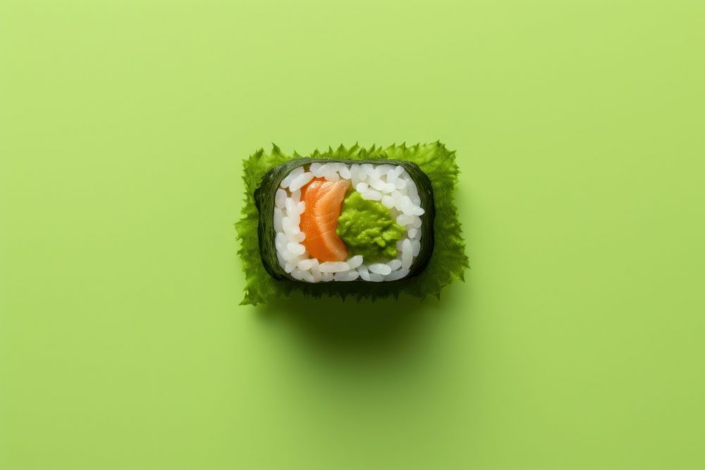 Sushi green food rice. AI generated Image by rawpixel.
