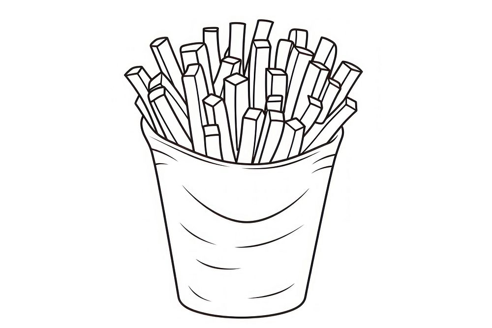 French fries sketch drawing line. AI generated Image by rawpixel.