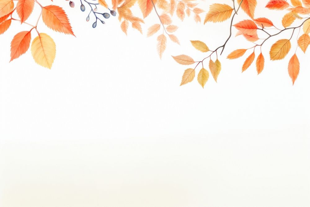 Painting of autumn leaves border backgrounds pattern plant. AI generated Image by rawpixel.