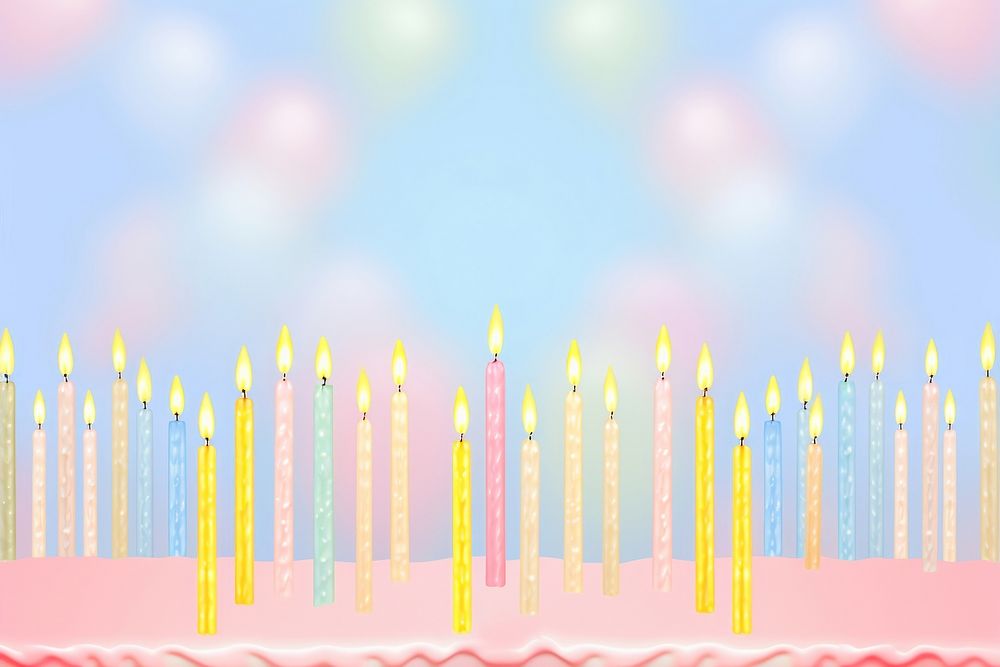 Painting of birthday candle border dessert party cake. AI generated Image by rawpixel.