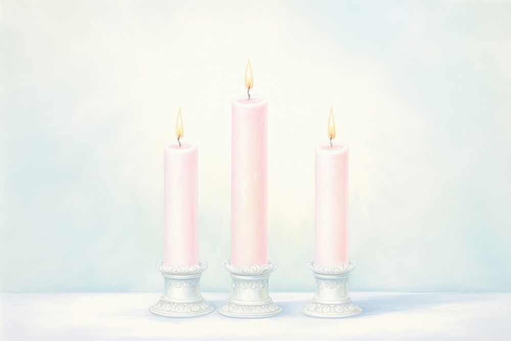 Painting of candle border spirituality illuminated candlestick. AI generated Image by rawpixel.