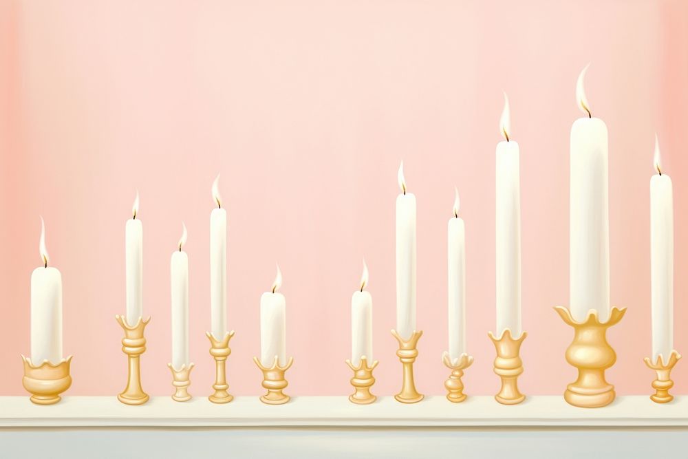 Painting of candle border spirituality arrangement celebration. AI generated Image by rawpixel.