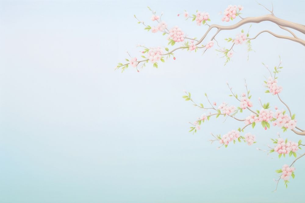 Painting cherry blossom border backgrounds | Free Photo Illustration ...