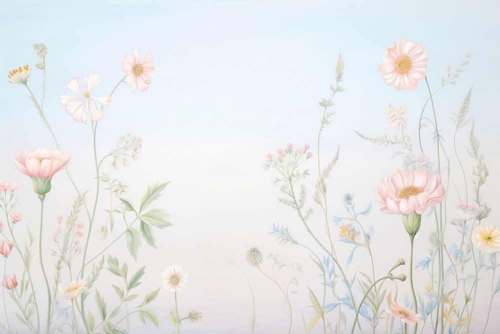 Painting of dried flower border backgrounds pattern plant. AI generated Image by rawpixel.