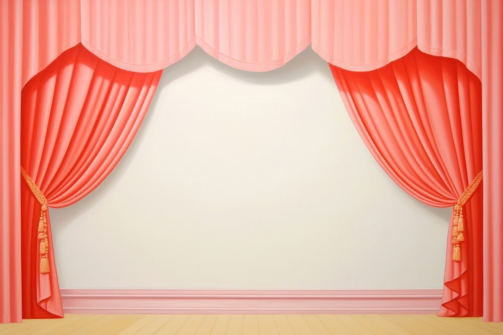 Painting of pale red curtain border backgrounds architecture decoration. AI generated Image by rawpixel.
