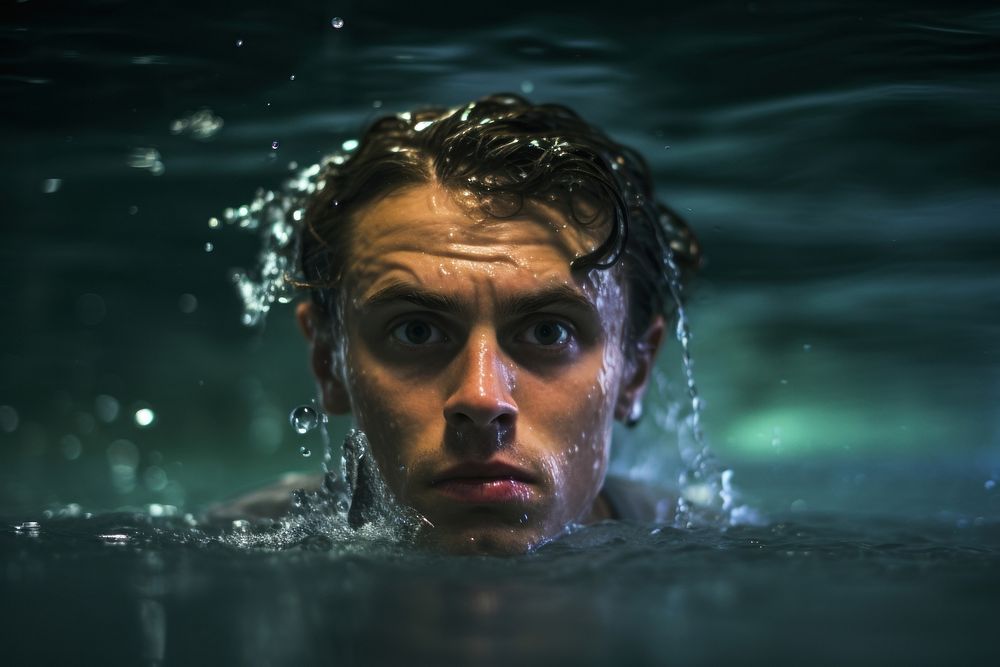 Young man swimming portrait adult photo. AI generated Image by rawpixel.