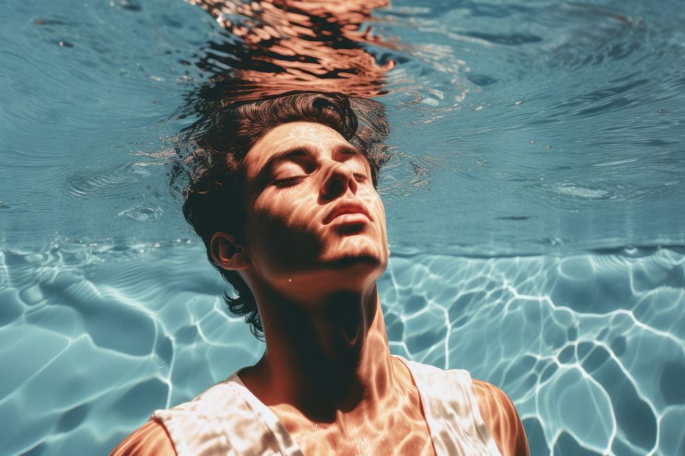 Young man swimming portrait adult photo. AI generated Image by rawpixel.