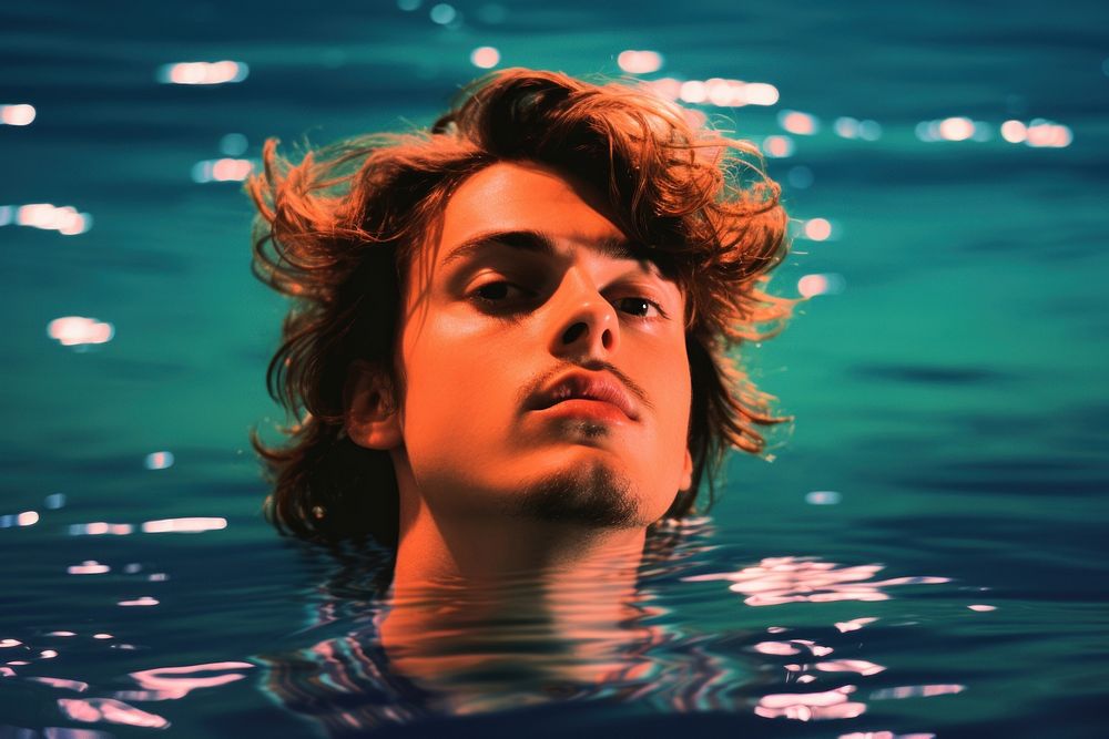 Young man swimming portrait adult photo. AI generated Image by rawpixel.