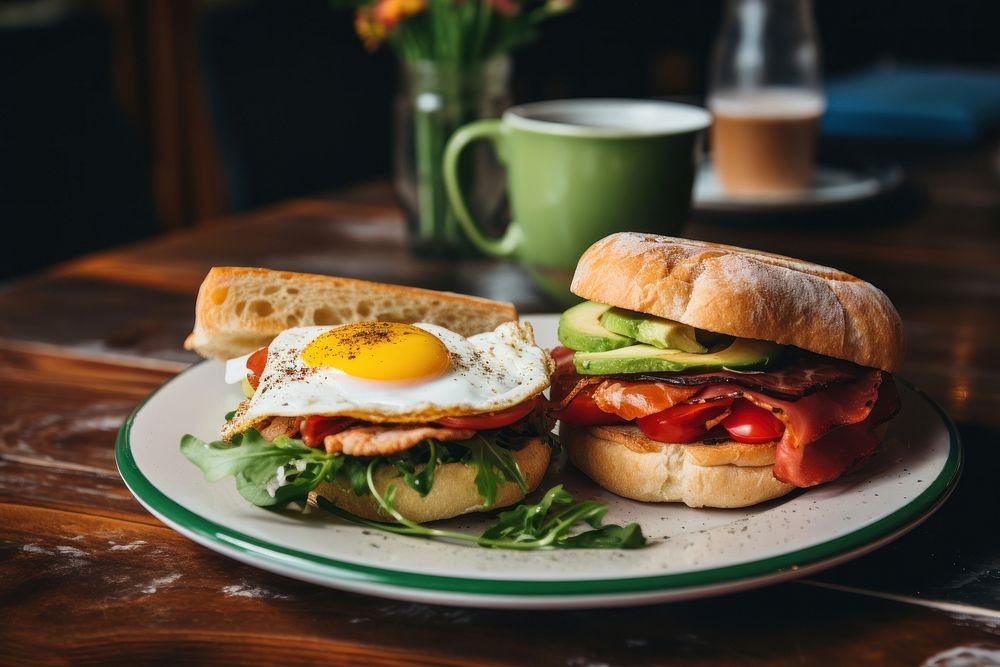 Sandwich food breakfast brunch. AI generated Image by rawpixel.