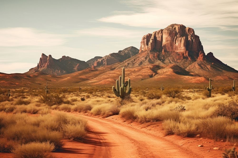 Arizona desert hills wilderness landscape mountain. AI generated Image by rawpixel.