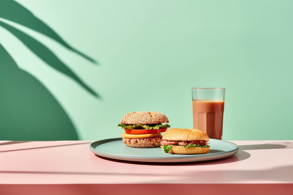 Healthy breakfast food sandwich table. AI generated Image by rawpixel.