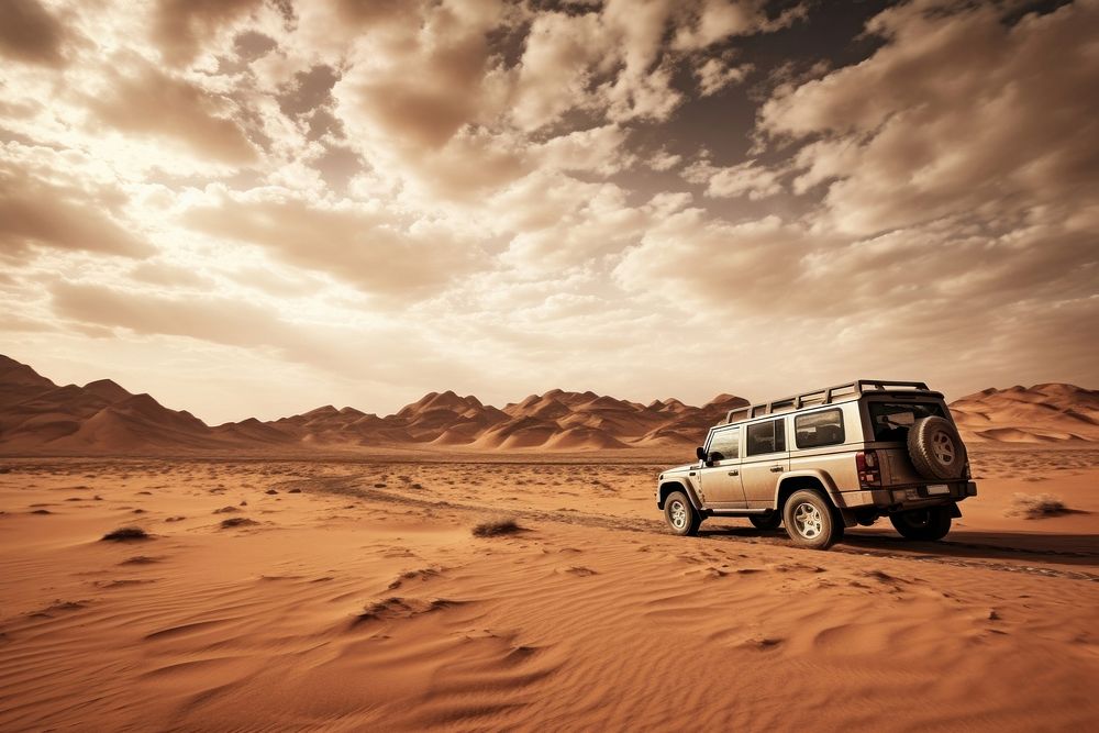 Offroad desert safari outdoors vehicle nature. AI generated Image by rawpixel.
